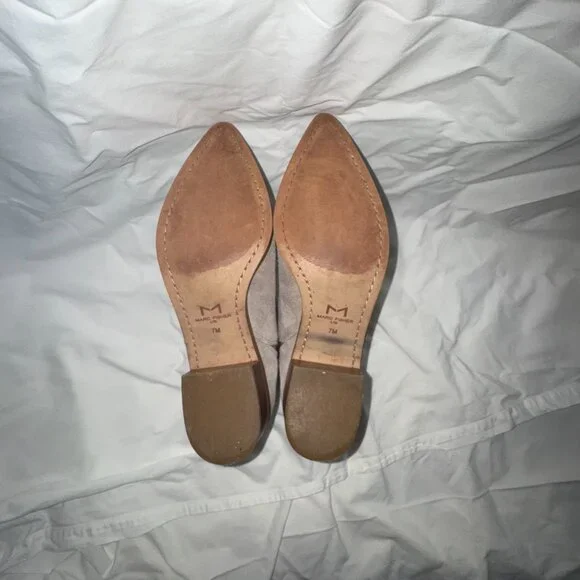 Marc Fisher Taupe Suede Pointed Toe Booties - Picture 5 of 7